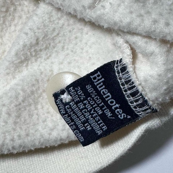 Vintage Y2K Button Up Hoodie, Bluenotes, Cream - Picture 8 of 8